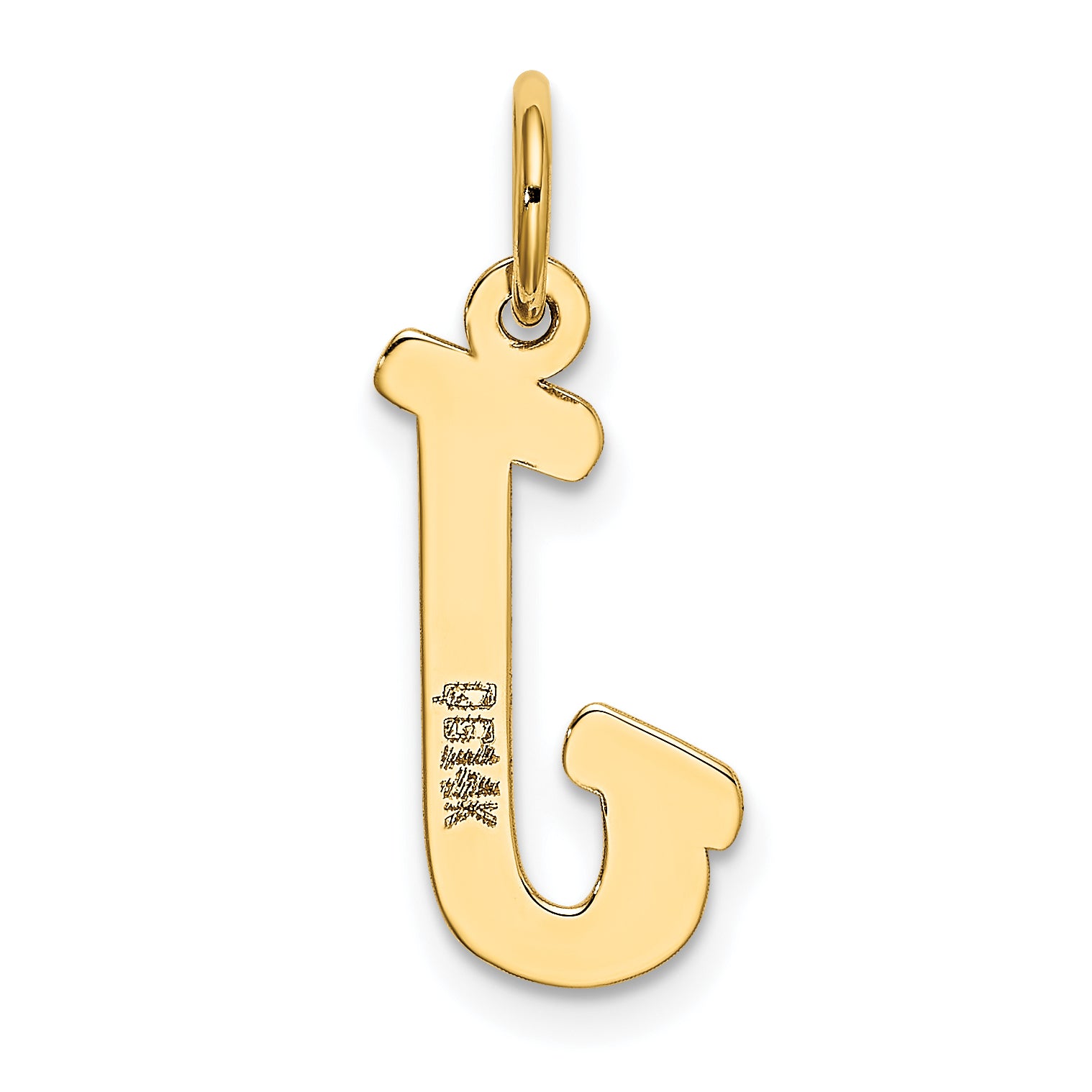 10K Medium Script Letter J Initial Charm