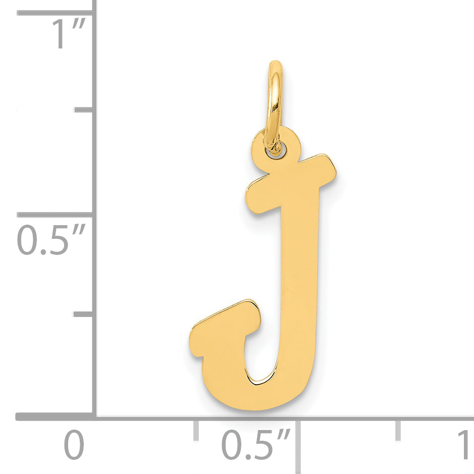 10K Medium Script Letter J Initial Charm