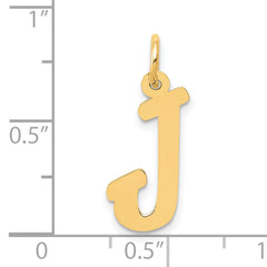 10K Medium Script Letter J Initial Charm