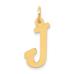 10K Medium Script Letter J Initial Charm