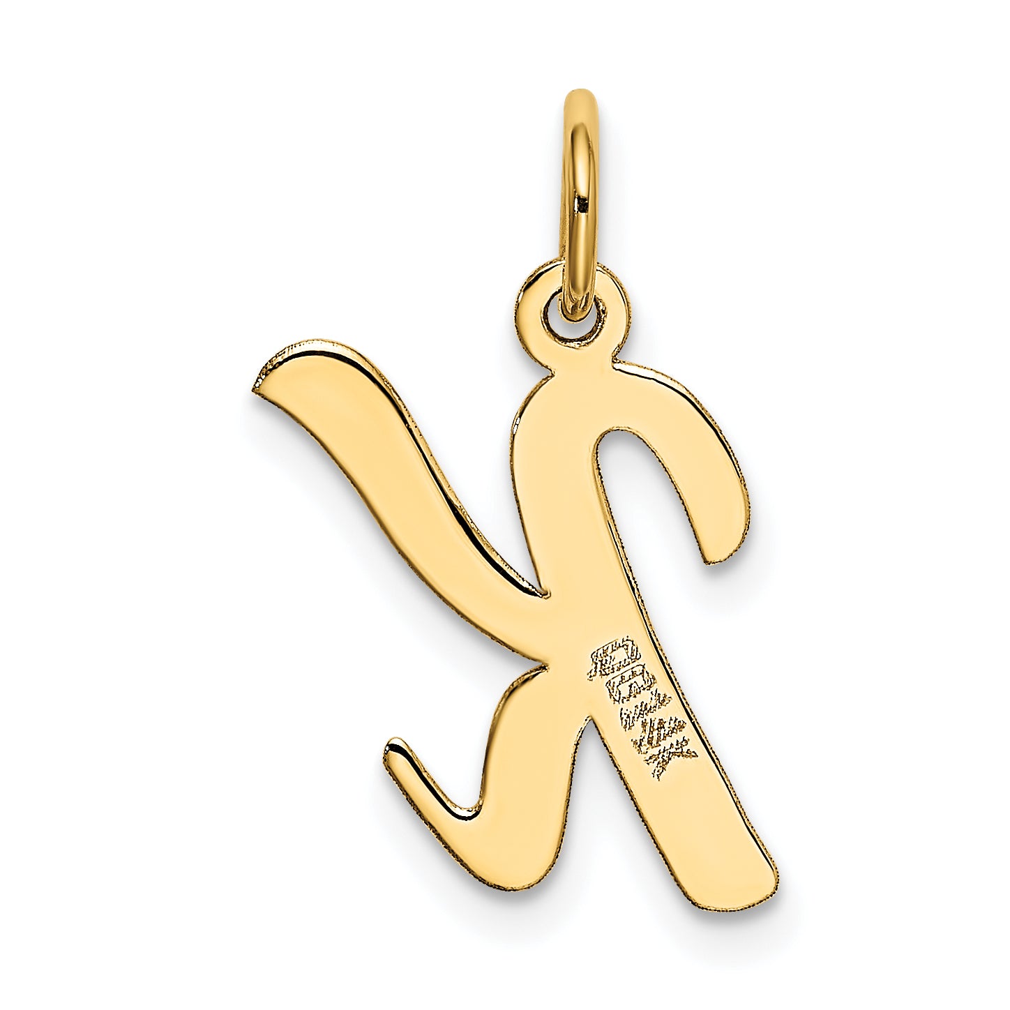 10K Medium Script Letter K Initial Charm