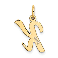 10K Medium Script Letter K Initial Charm