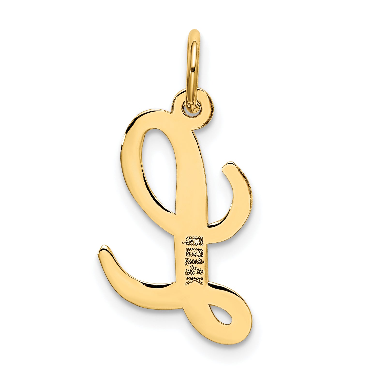 10K Medium Script Letter L Initial Charm