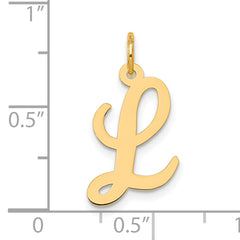 10K Medium Script Letter L Initial Charm