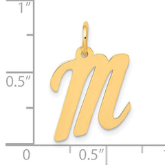 10K Medium Script Letter M Initial Charm