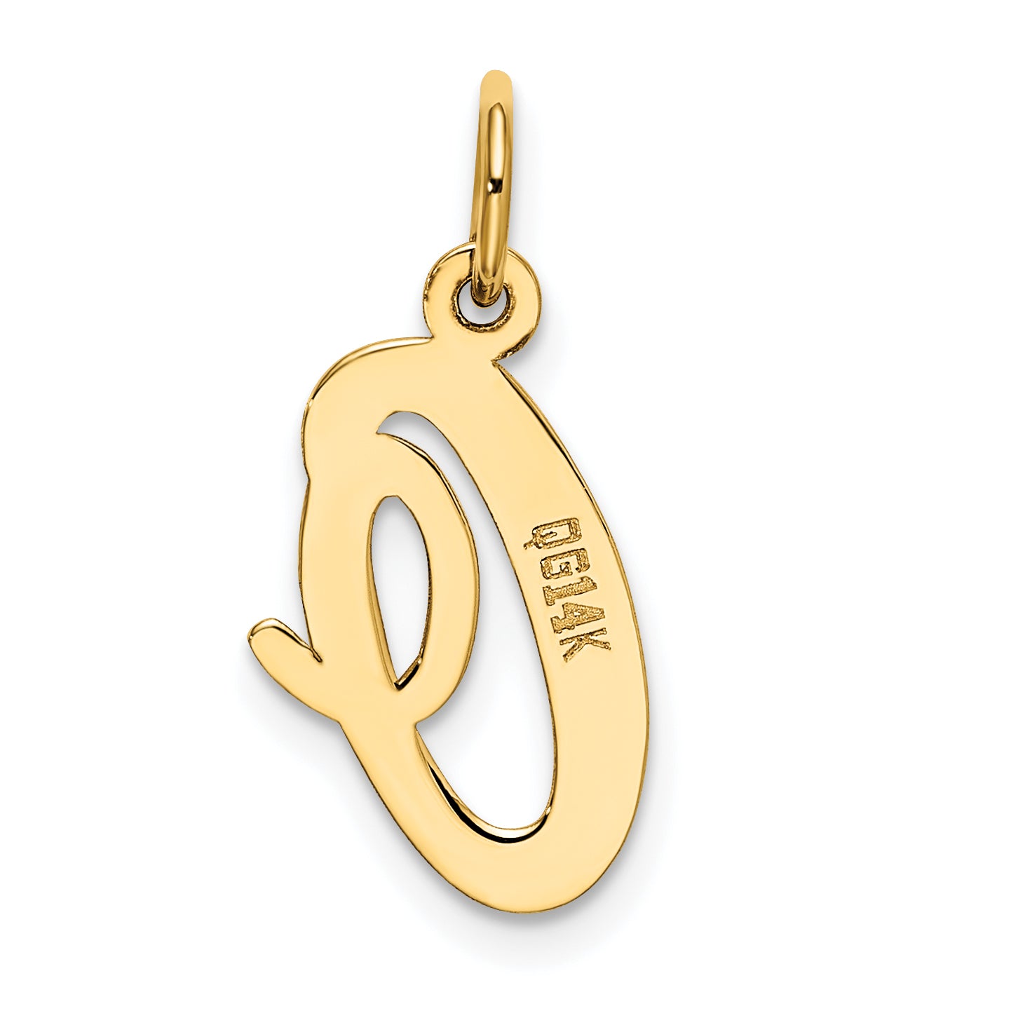 10K Medium Script Letter O Initial Charm