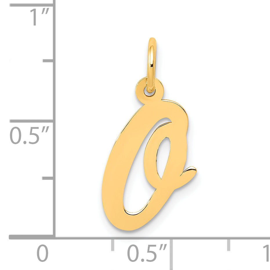 10K Medium Script Letter O Initial Charm