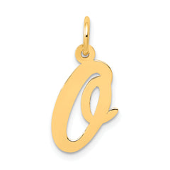 10K Medium Script Letter O Initial Charm