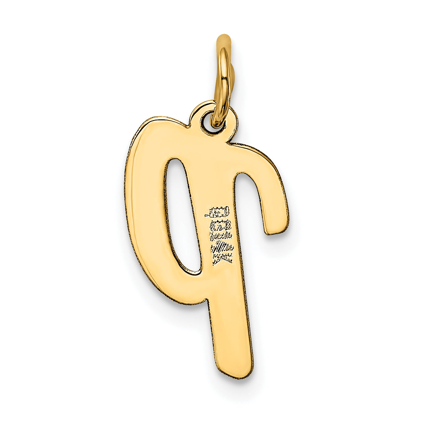 10K Medium Script Letter P Initial Charm