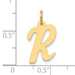 10K Medium Script Letter R Initial Charm