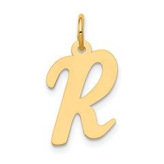 10K Medium Script Letter R Initial Charm