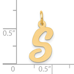 10K Medium Script Letter S Initial Charm