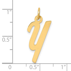 10K Medium Script Letter Y Initial Charm