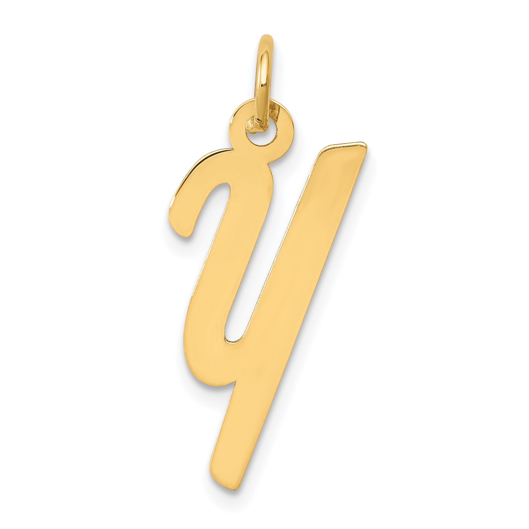 10K Medium Script Letter Y Initial Charm