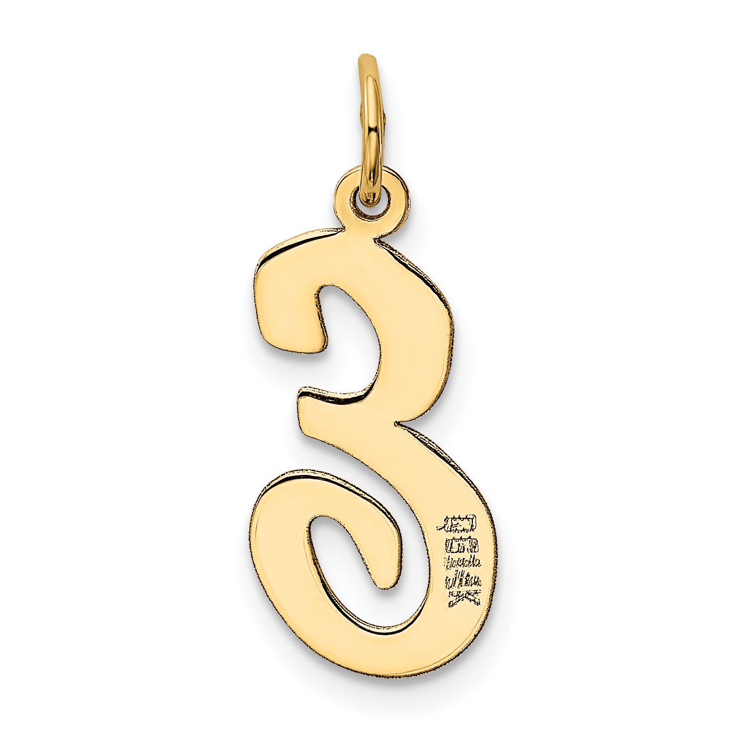 10k Large Script Letter E Initial Charm