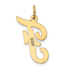 10k Large Script Letter F Initial Charm