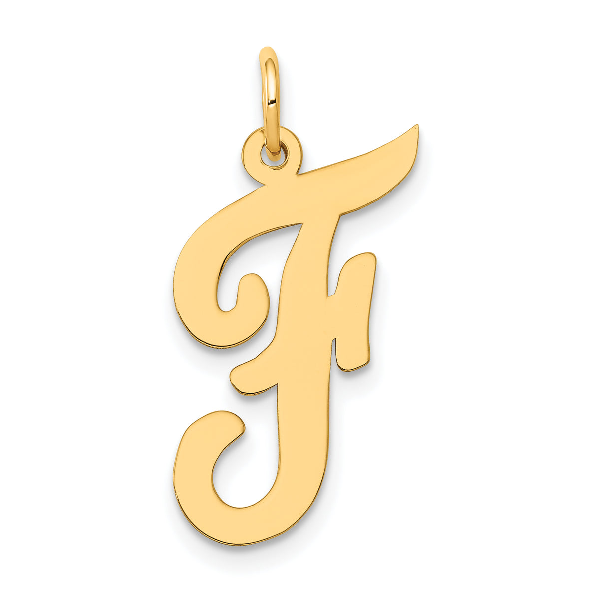 10k Large Script Letter F Initial Charm