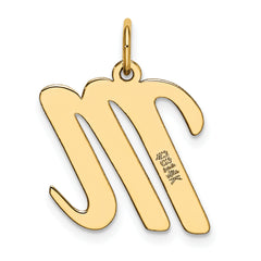 10k Large Script Letter M Initial Charm