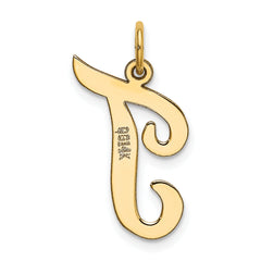 10k Large Script Letter T Initial Charm