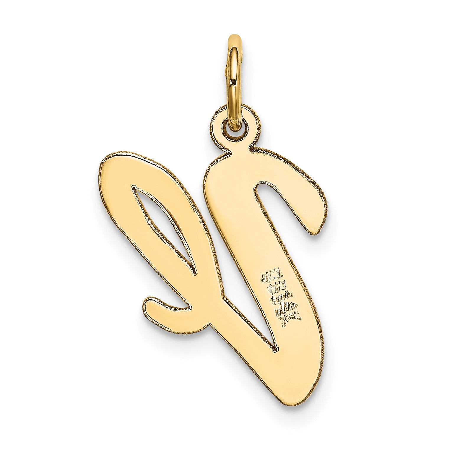 10k Large Script Letter V Initial Charm