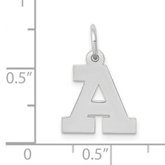 10k White Gold Small Block Initial A Charm