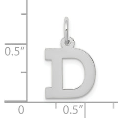 10k White Gold Small Block Initial D Charm