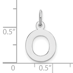 10k White Gold Small Block Initial O Charm