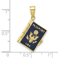 10K Enamel 3-D Passport Pendant