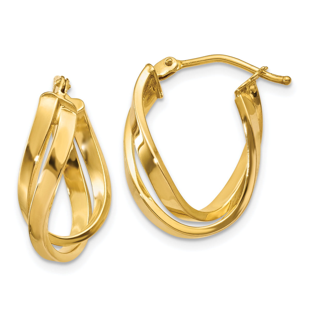 10k Twisted Hoop Earrings