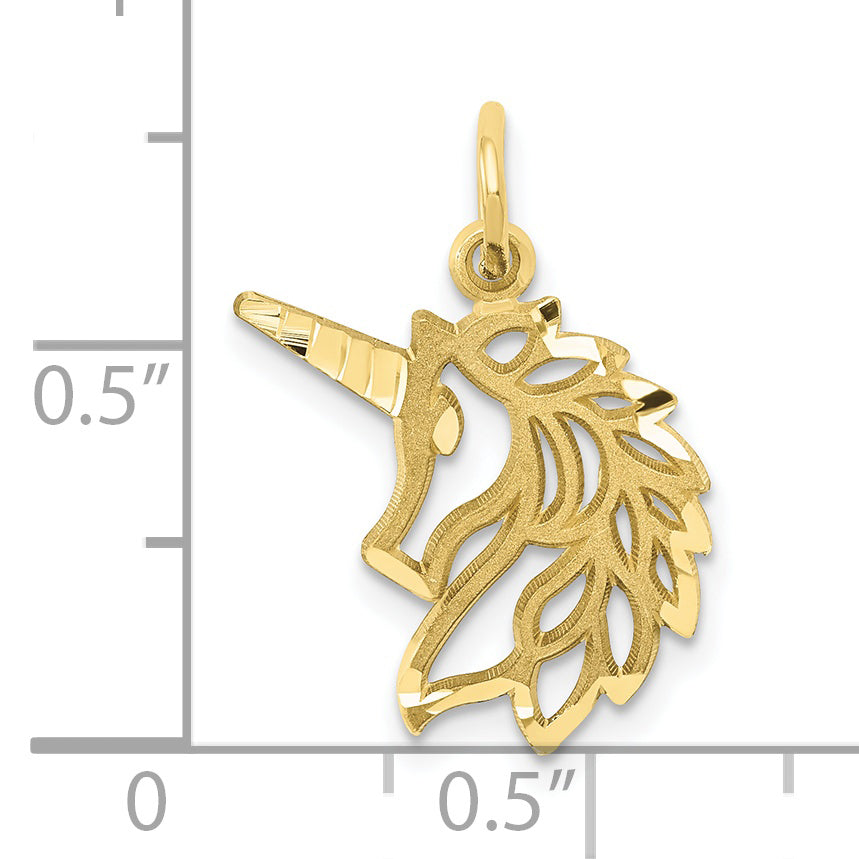 10k Unicorn Head Pendant