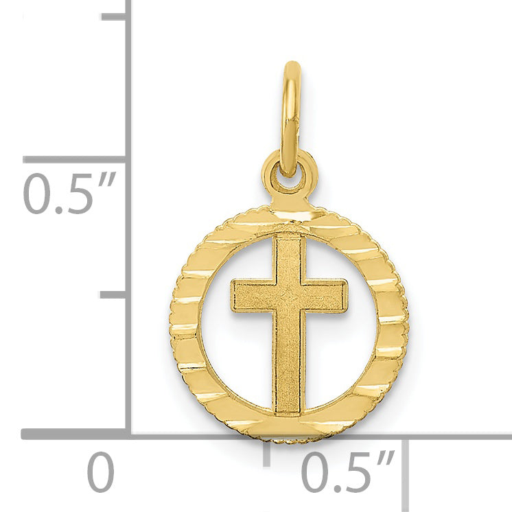 10k Eternal Life Cross Charm