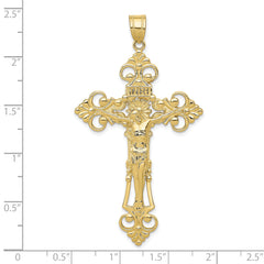 10k INRI Fleur De Lis Crucifix Pendant