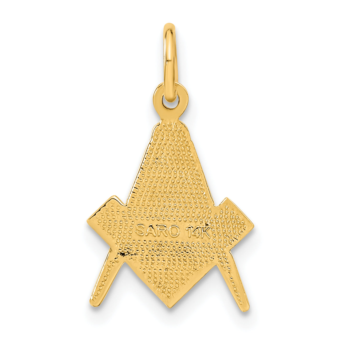 10k Polished and Textured Masonic Symbol Charm