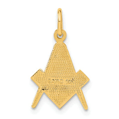 10k Polished and Textured Masonic Symbol Charm