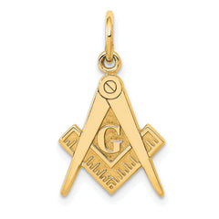 10k Polished and Textured Masonic Symbol Charm