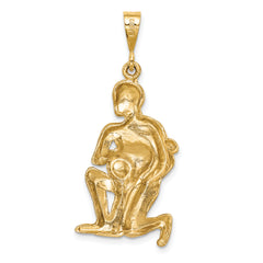 10k Satin Aquarius Zodiac Charm