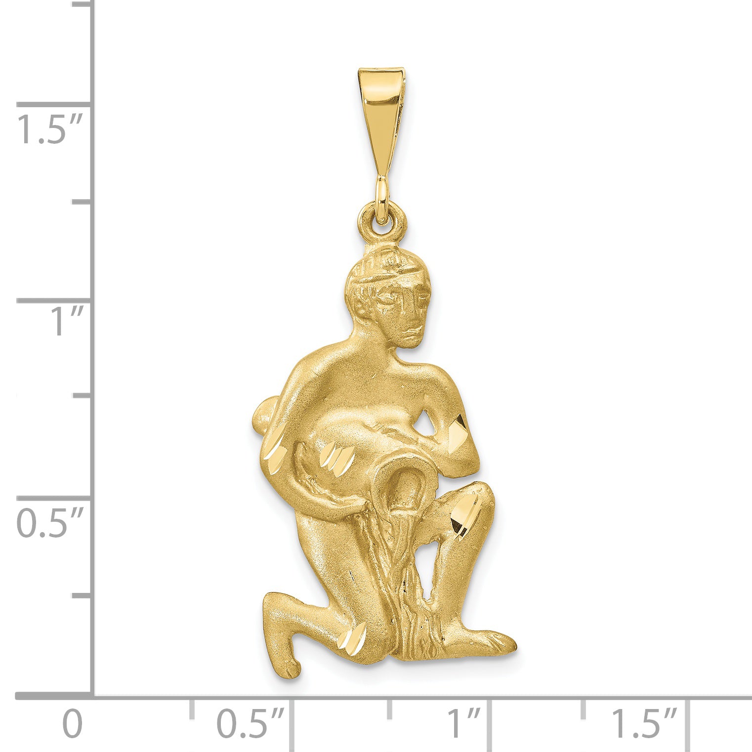 10k Satin Aquarius Zodiac Charm