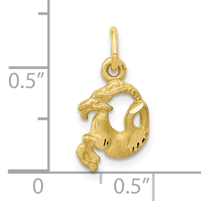 10k Capricorn Zodiac Charm