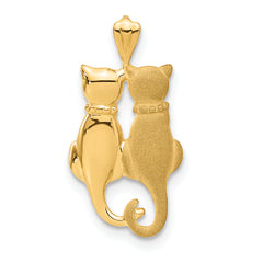 10k Satin & Polished Cats Pendant