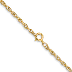 14K 16 inch Carded 1.55mm Cable Rope with Spring Ring Clasp Chain