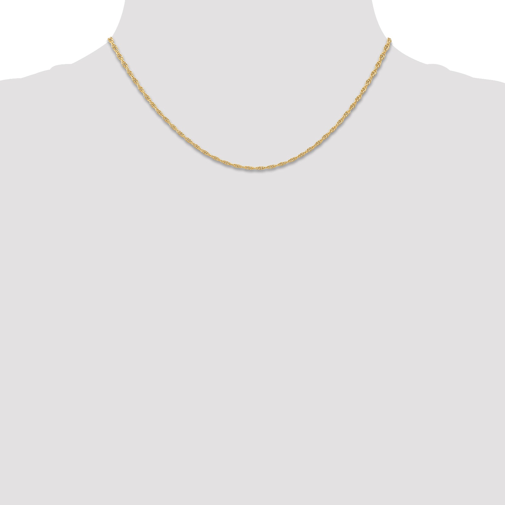 Sophia Jewelers 14K Gold Polished Cable Rope Necklace with Spring Clasp