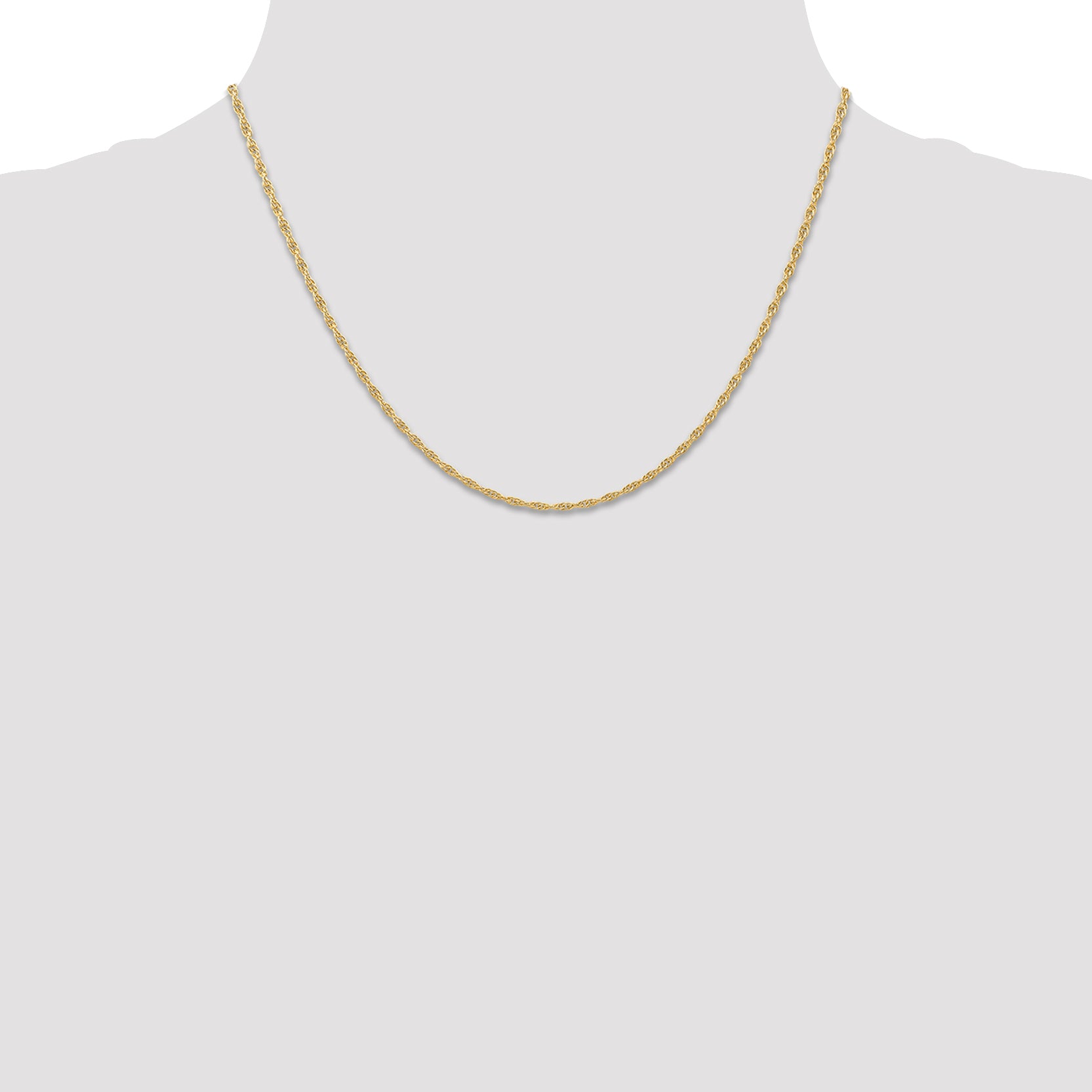 Sophia Jewelers 14K Gold Polished Cable Rope Necklace with Spring Clasp