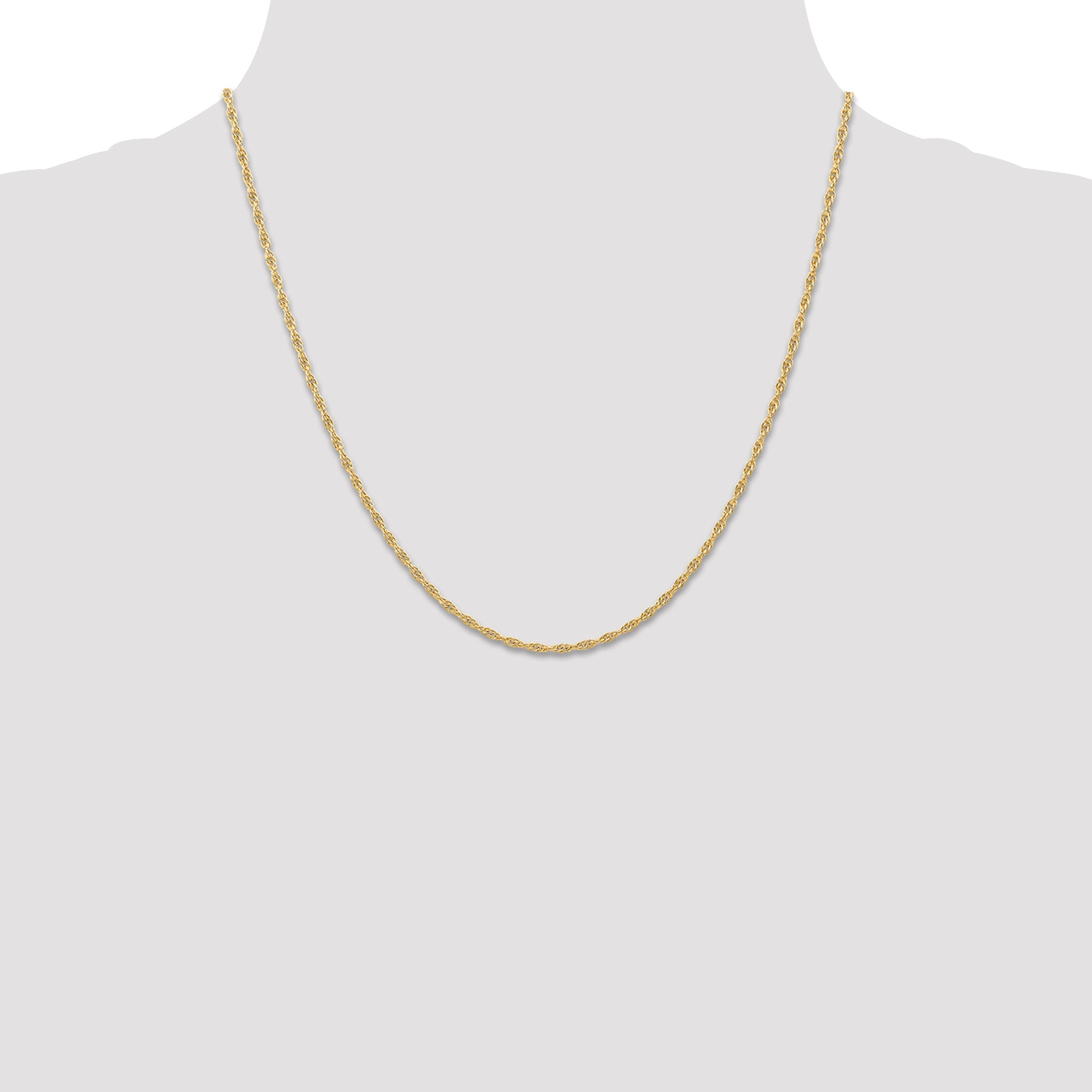 Sophia Jewelers 14K Gold Polished Cable Rope Necklace with Spring Clasp