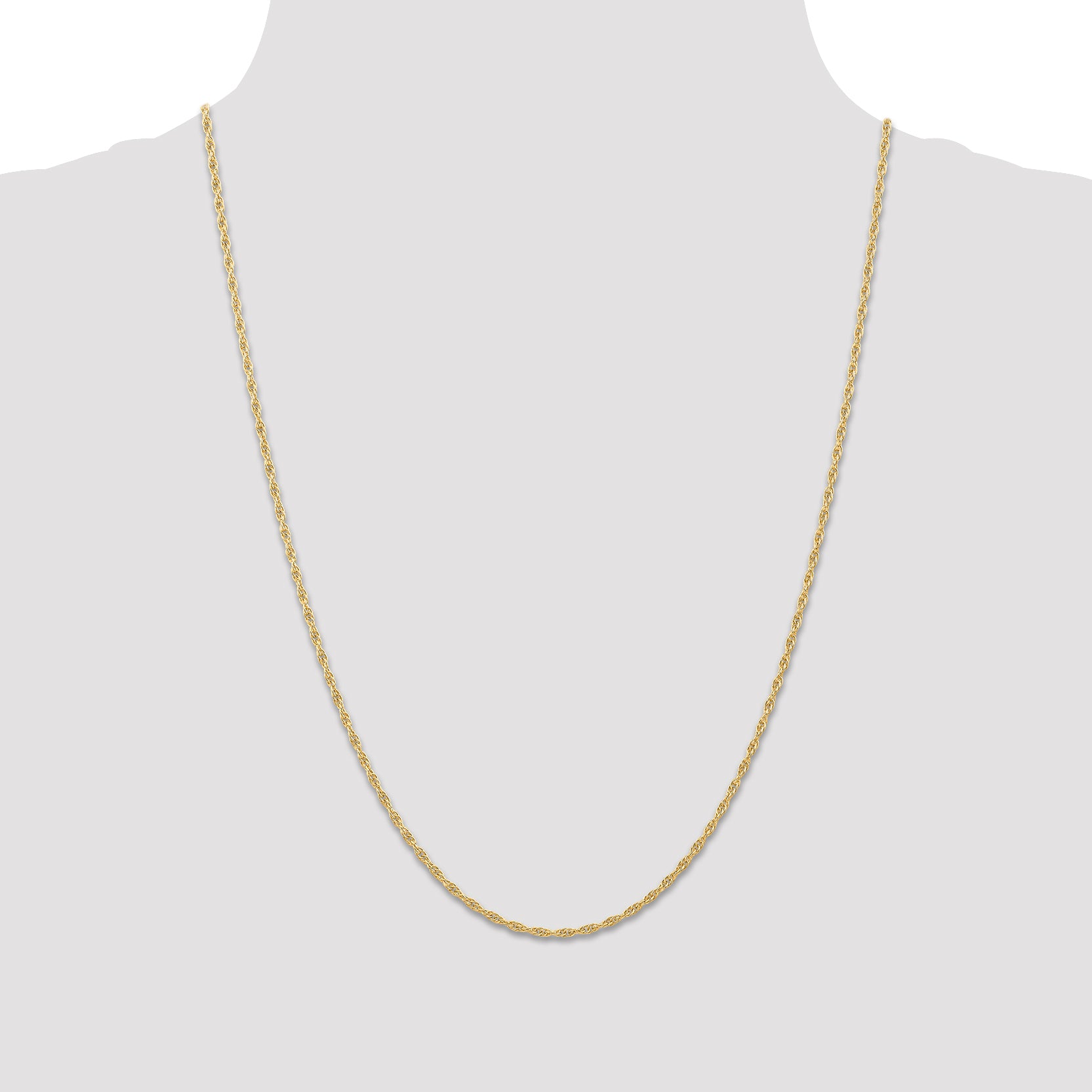 Sophia Jewelers 14K Gold Polished Cable Rope Necklace with Spring Clasp