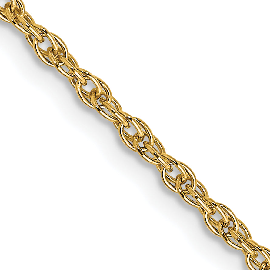 14K 24 inch Carded 1.55mm Cable Rope with Spring Ring Clasp Chain