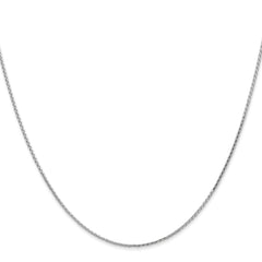 14K White Gold 1mm D/C Round Wheat Chain