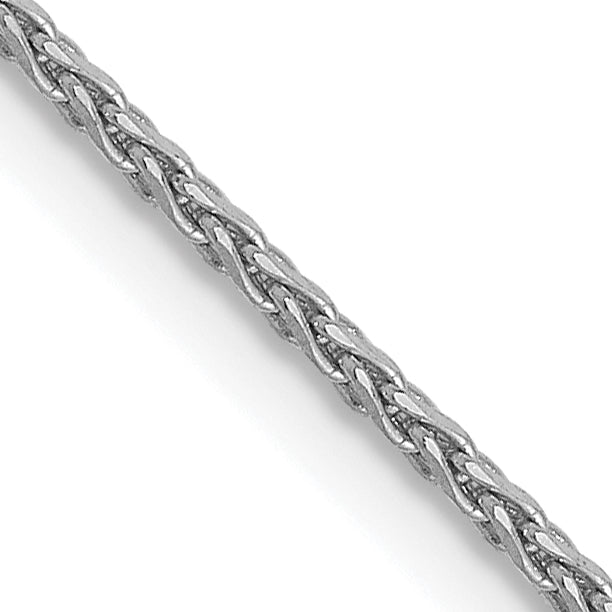 14K White Gold 1mm D/C Round Wheat Chain