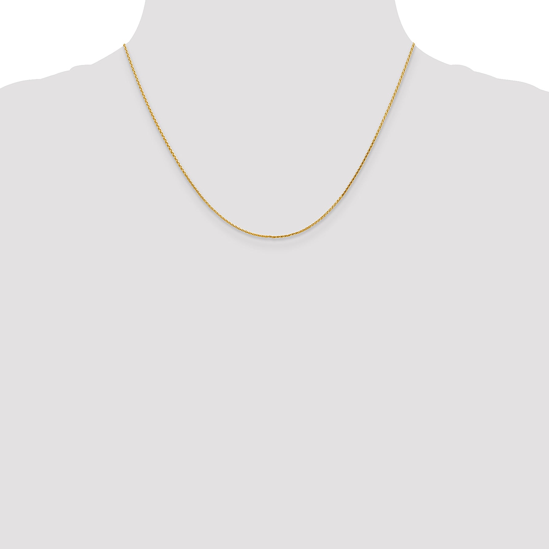 14K 1mm D/C Round Wheat Chain