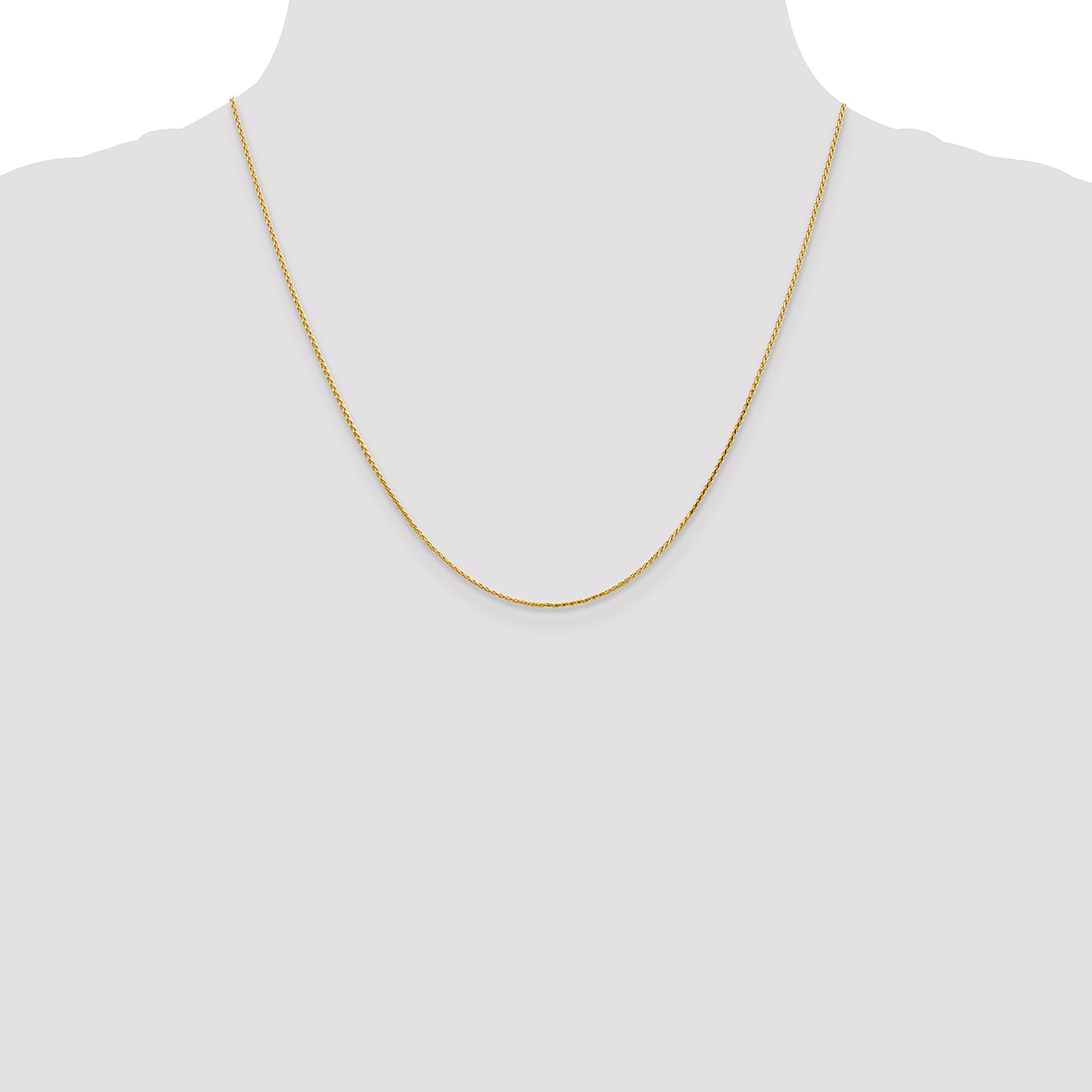 14K 1mm D/C Round Wheat Chain