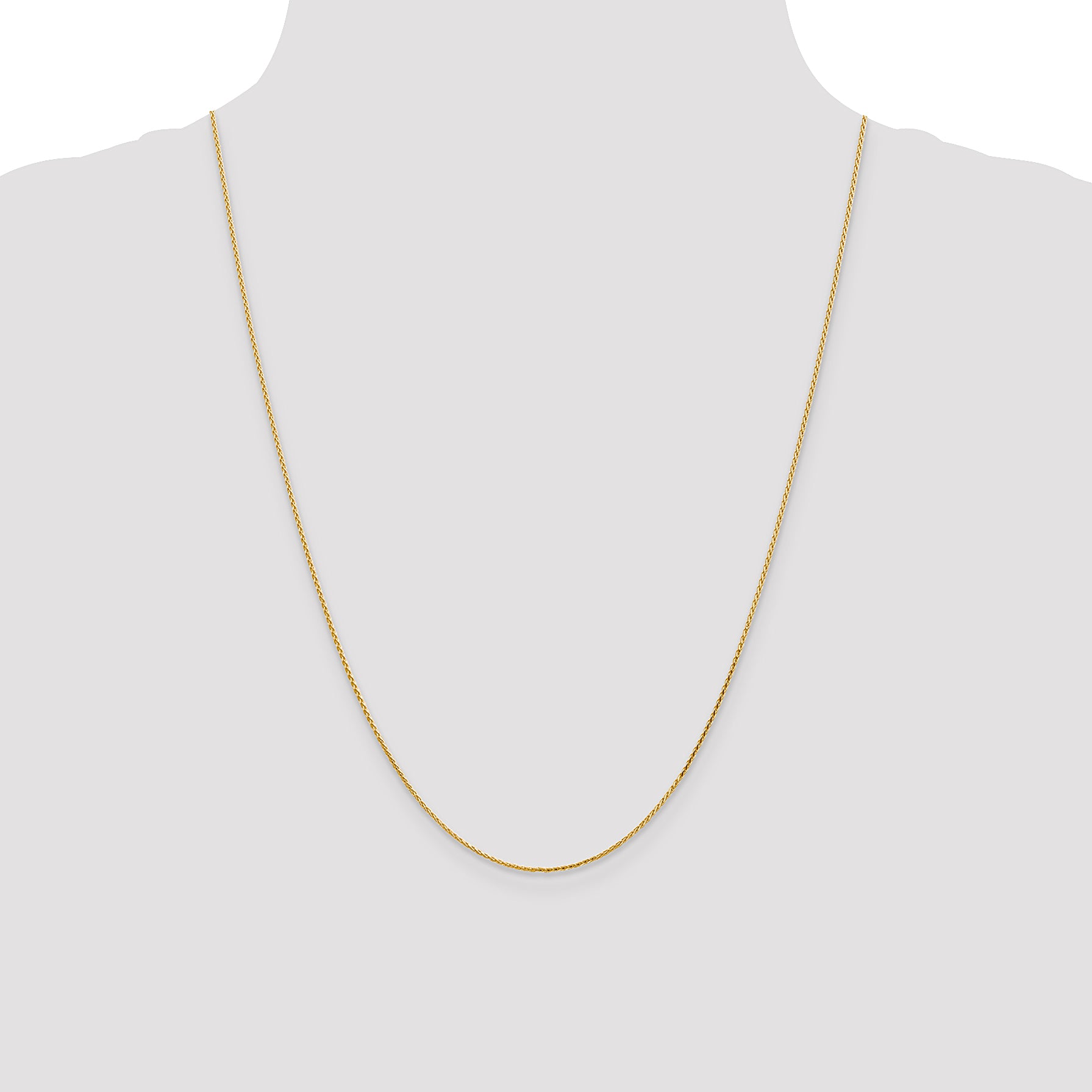 14K 1mm D/C Round Wheat Chain